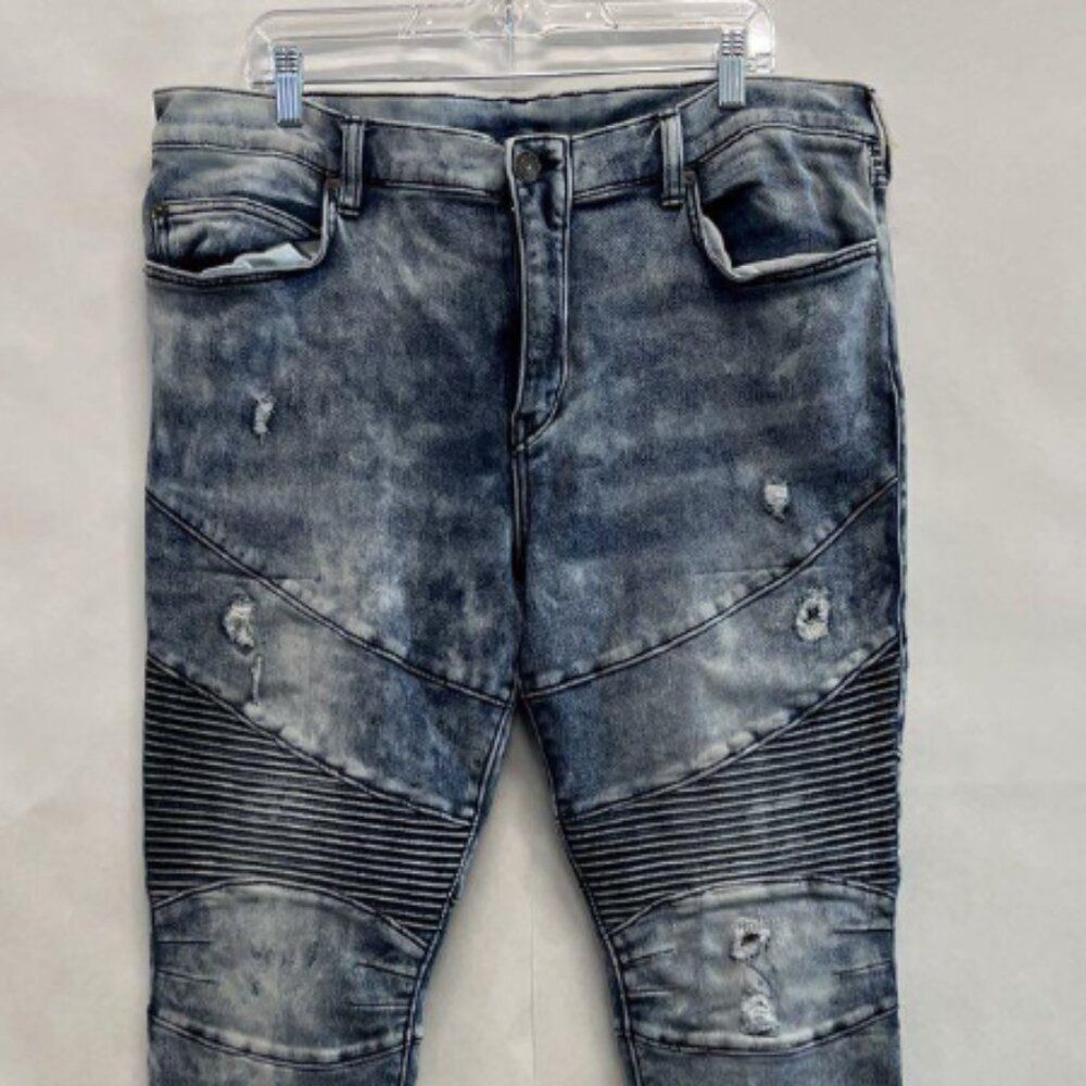 Mens True Relgion Blue Moto Jeans Size 38